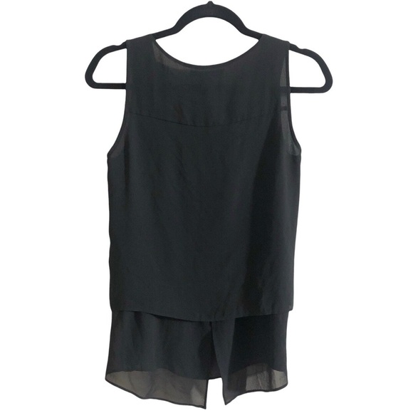 Kenneth Cole Size SMALL Chiffon Wrap Blouse Zippered Sleeveless - Picture 2 of 5